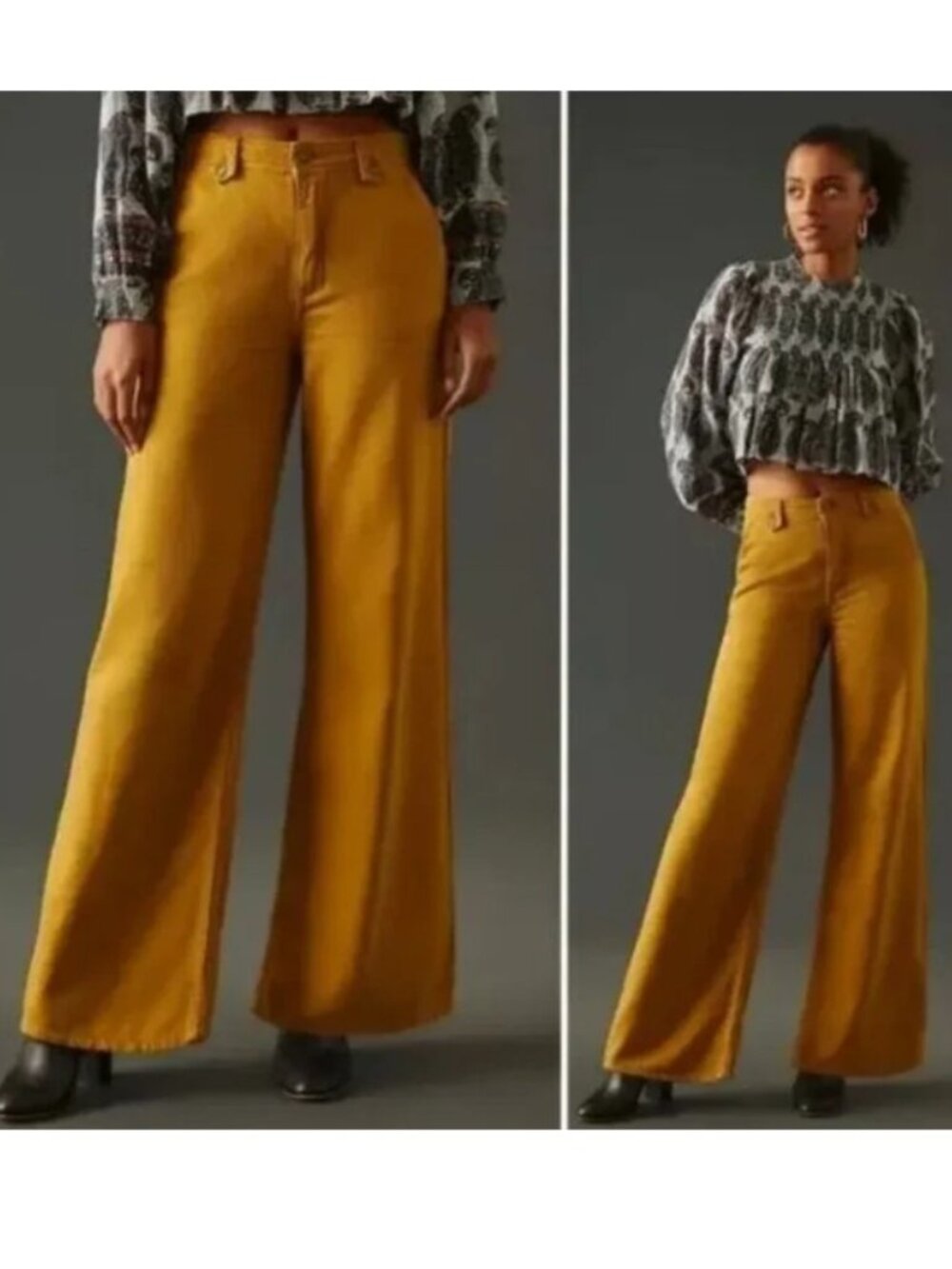 Anthropologie Pilcro Columm High Rise Wide Leg Trouser Pants Sz 26